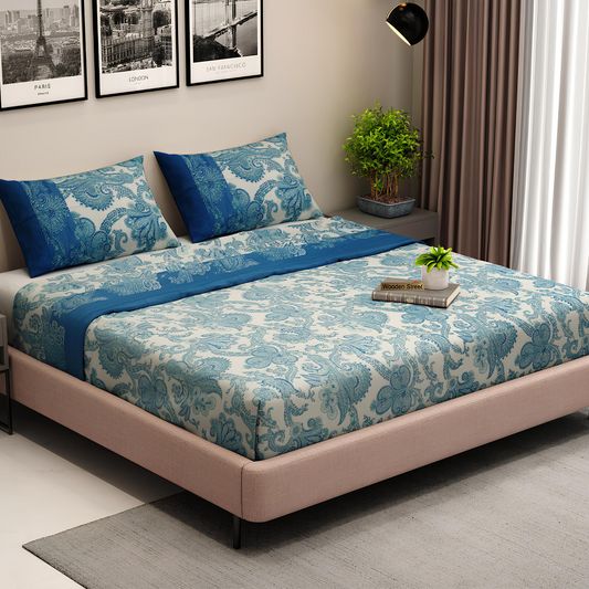 Dreamlooms 100% Pure Cotton Printed Bedsheet (210 TC)