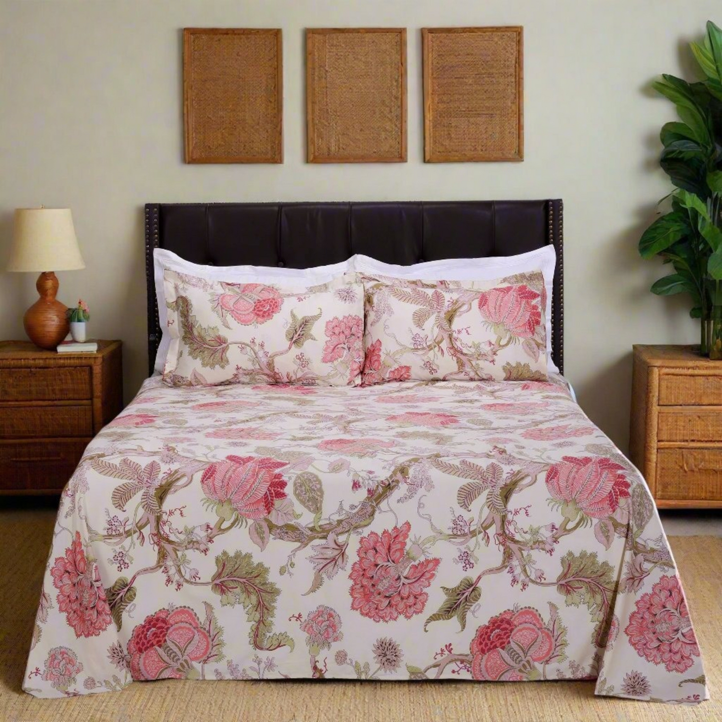 Dreamlooms 100% Pure Cotton Printed Bedsheet (White)