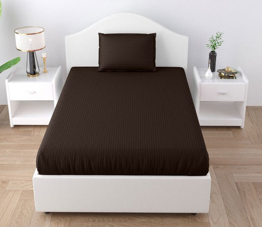 Dreamlooms "Serene Solids" 100% Pure Cotton Solid Brown Bedsheet