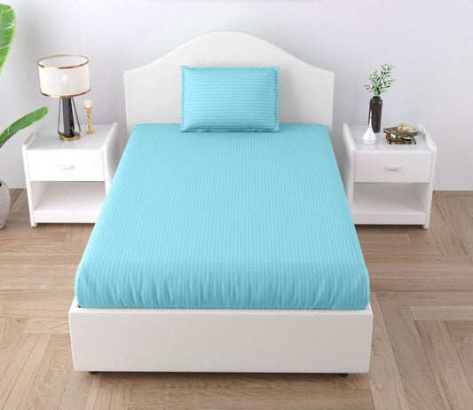 Dreamlooms 100% Pure Cotton Solid Cornflower Bedsheet (210 TC)